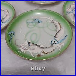 Vintage Hand Decorated Japan Green Moriage Dragon Ware