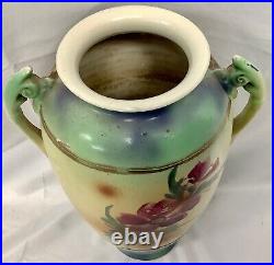 Vintage Hand Painted Made In Japan With Gilt Handles Vase