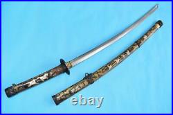 Vintage Handmade Japanese Sword Samurai Katana Folded Damascus Blade With Sheath