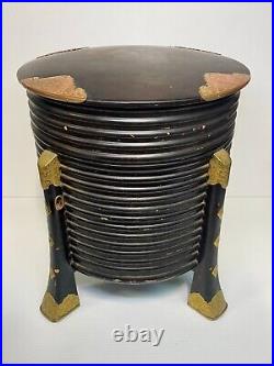 Vintage Hokkai Box, Mid 19th Century Japanese Picnic Box with Divider Tray +Bucket