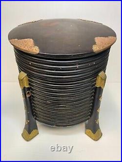 Vintage Hokkai Box, Mid 19th Century Japanese Picnic Box with Divider Tray +Bucket