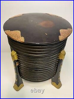 Vintage Hokkai Box, Mid 19th Century Japanese Picnic Box with Divider Tray +Bucket