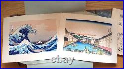 Vintage Hokusai Japan Woodblock Prints Boxed Complete Set of 46