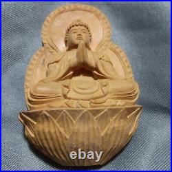 Vintage Japan Item Beautiful Successful Sculpture Luxury Buddha Seated Statue