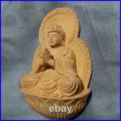 Vintage Japan Item Beautiful Successful Sculpture Luxury Buddha Seated Statue