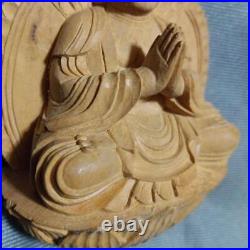 Vintage Japan Item Beautiful Successful Sculpture Luxury Buddha Seated Statue