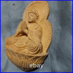 Vintage Japan Item Beautiful Successful Sculpture Luxury Buddha Seated Statue