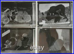 Vintage Japan glass negative photos total of 12 dated 1920s Shunga photography