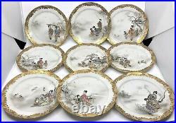 Vintage Japanese Calendar Month Display Decorative plate Hand Painted signed