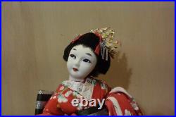 Vintage Japanese Dancing Geisha Doll Red Kimono Kamuro Maiko Antique Japan