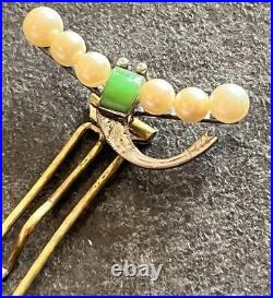 Vintage Japanese Kanzashi Antique Dragonfly Hairpin Ornament Hair Clip Pearl JP