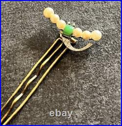 Vintage Japanese Kanzashi Antique Dragonfly Hairpin Ornament Hair Clip Pearl JP