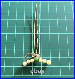 Vintage Japanese Kanzashi Antique Dragonfly Hairpin Ornament Hair Clip Pearl JP