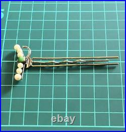 Vintage Japanese Kanzashi Antique Dragonfly Hairpin Ornament Hair Clip Pearl JP