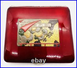 Vintage Japanese Lacquer Enamel Cigarette Case Antique Japan Maki-e Makie Urushi