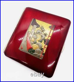 Vintage Japanese Lacquer Enamel Cigarette Case Antique Japan Maki-e Makie Urushi