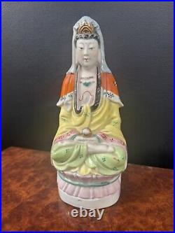 Vintage Japanese Porcelain Buddha Kwanyin Statue