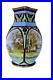 Vintage Japanese Porcelain Vase Nippon Hand Painted Scenery Double Handle 2