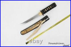 Vintage Japanese Small Sword Carbon Steel Handmade With Sheath Dagger Fighting