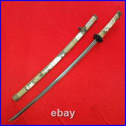 Vintage Japanese Sword Samurai Katana Damascus Steel Blade Full Tang With Sheath