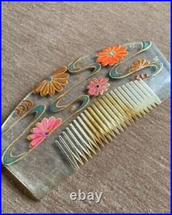 Vintage Japanese Traditional GEISHA Ornate hairpin KANZASHI 13cm clear color