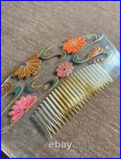 Vintage Japanese Traditional GEISHA Ornate hairpin KANZASHI 13cm clear color