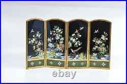 Vintage Japanese cloisonne table screen, 13 x 7 inches
