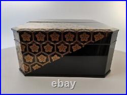 Vintage Japanese maki-e lacquer box 8.5 inch
