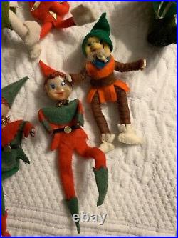 Vintage Lot of 18 Christmas Knee Hugger Reindeer Pixies Elves 1960's Japan