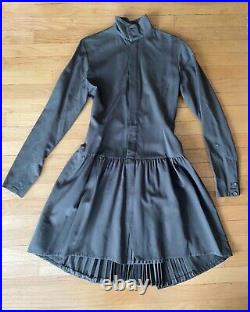 Vintage Matsuda Olive Wool Challis Pleated Dress PLEASE READ AS IS WITH DAMAGE