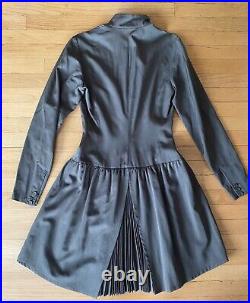 Vintage Matsuda Olive Wool Challis Pleated Dress PLEASE READ AS IS WITH DAMAGE