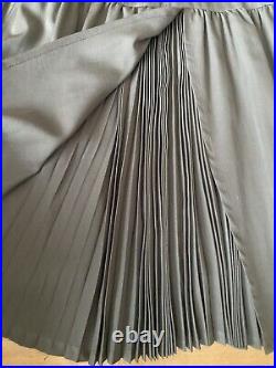 Vintage Matsuda Olive Wool Challis Pleated Dress PLEASE READ AS IS WITH DAMAGE