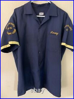 Vintage Men XL Hamaya Yokohama Japan Yokosuka Seahawks Embroidered Bowling Shirt
