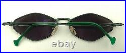 Vintage Nicole Miller 1494 C 0003 53 Green Geometric Sunglasses FRAMES ONLY