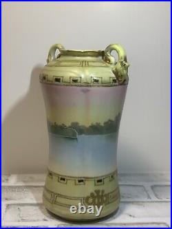 Vintage Nippon hand painted vas 9 tall