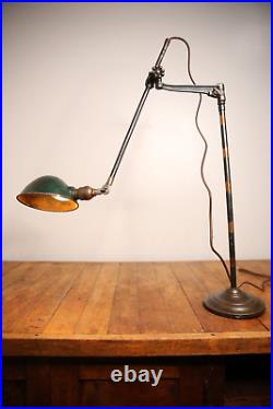 Vintage O C White Articulating Light lamp japanned copper flash base drafting