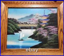 Vintage Old Japan Scene Traditional Handpainted