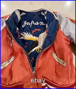 Vintage Original 1940s Satin Kids Souvenir Jacket -Japan RARE