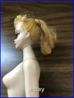 Vintage Original Blond Ponytail #1 Barbie #850 Metal Rods In Feet -Doll Only