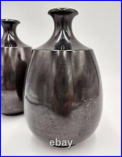 Vintage Pair Japanese Bronze Vases Beautiful Collectible Original Designer
