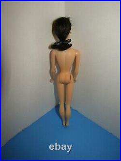 Vintage Pretty Number 3 #3 Brunette Barbie Doll In Swimsuit With #1 Black Shoes