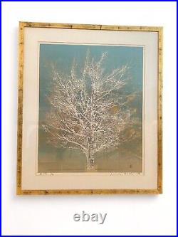 Vintage Rare Large Woodblock Tree Early Spring Print by Joichi Hoshi