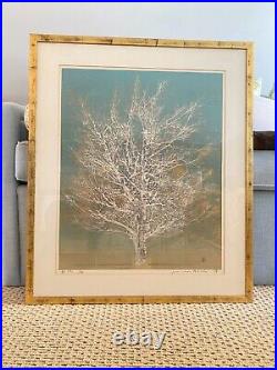 Vintage Rare Large Woodblock Tree Early Spring Print by Joichi Hoshi