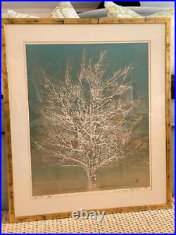 Vintage Rare Large Woodblock Tree Early Spring Print by Joichi Hoshi