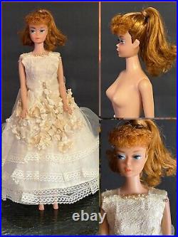 Vintage Redhead/Titan Ponytail Barbie Bride Used W Vintage OOAK Wedding Dress