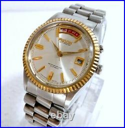 Vintage Ricoh Automatic Oyster Style Cream Dial Men's Rare Watch Case Size 36mm