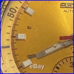 Vintage SEIKO Automatic Chronograph 6139-6005 Gold Face Tachymeter 1975 Pepsi