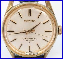 Vintage! SEIKO LORD MARVEL 5740-8000 Hand-Winding Leather Mens Watch from Japan