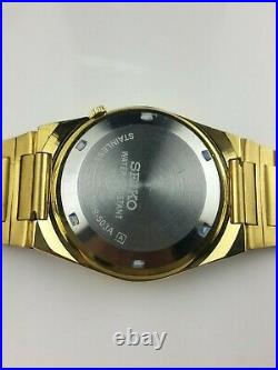 Vintage Seiko 5 Elegant Golden Case Mens Automatic Japan Working Wrist Watch Mn