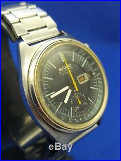 Vintage Seiko 6139 7070 Chronograph, Authentic Dial Day Date Mens Watch Japan